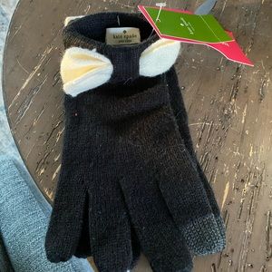 Kate Spade tech knit gloves with bow